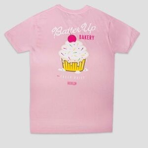 New with tags Baseballism Batter Up Bakery Pink Short Sleeve Tee size youth L